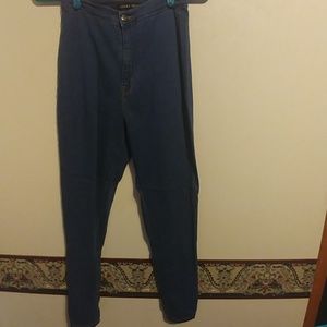 Bonny Lace Up Jeans- Medium Blue